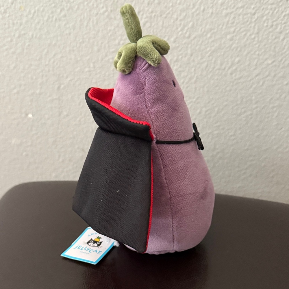 Retired NEW Jellycat Vivacious Eggplant Vampire Halloween Plush Spooky FAST SHIP - Picture 4 of 8